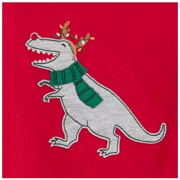 New toddler boy Santa dinosaur Christmas pajama - Picture 2 of 5